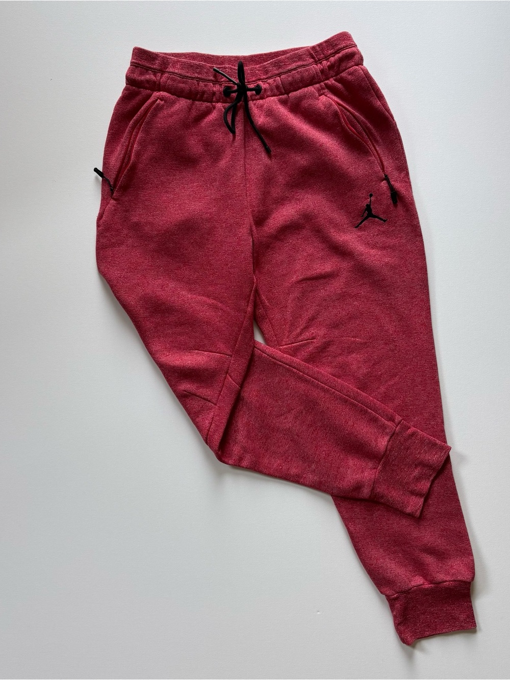 Air Jordan Nike Mens Large Fleece Joggers Red Drawstring